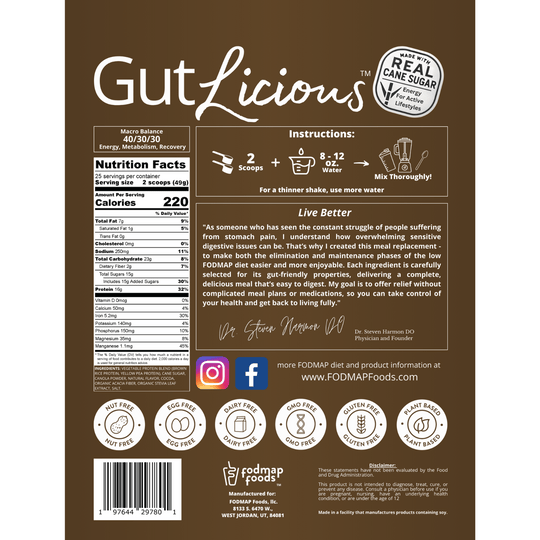 Chocolate Low FODMAP Meal Replacement Shake