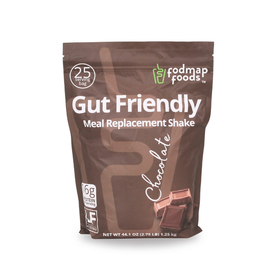 Product video chocolate swirling with Low FODMAP bag in front.