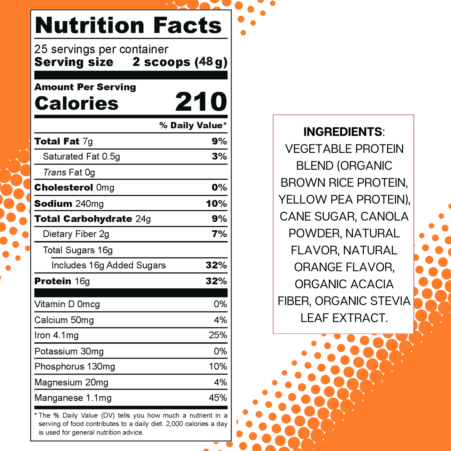 Orange low fodmap drink nutritional information and ingredients